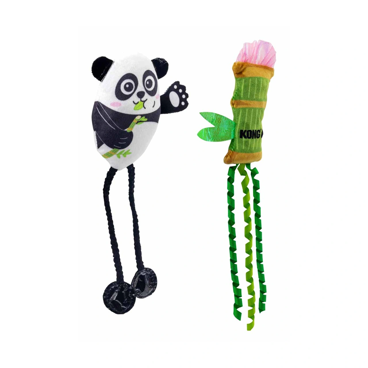 KONG Cat Scrattles Panda og bambus 2 stk ca. 23 cm med catnip
